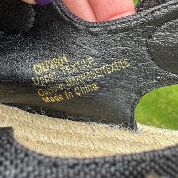 NWOB Pretty Little Thing size 8 Black Canvas Strappy Sandals Espadrille Sole - Picture 7 of 11